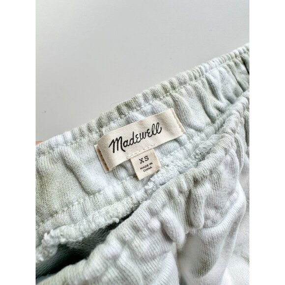 MADEWELL Frosted Willow Green Tie Dye Cotton Terry Sweat Shorts, Size XS - Picture 9 of 12